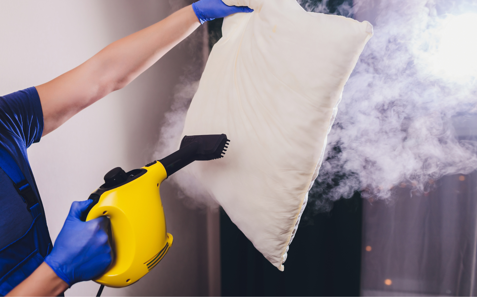 Steam cleaning pillows